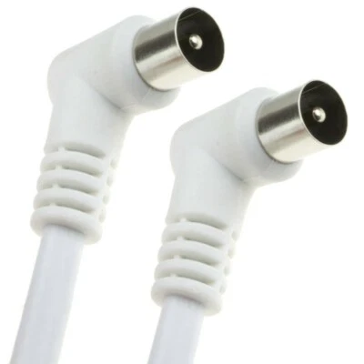 4M TV FREEVIEW RF COAXIAL RIGHT ANGLE MALE PLUG TO MALE PLUG COAX CABLE FLY LEAD - Image 1 of 4