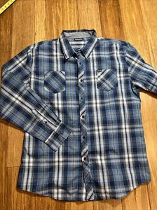 Zoo York Mens Size XXL Blue Plaid Long Sleeve Button Up Shirt - Picture 1 of 8