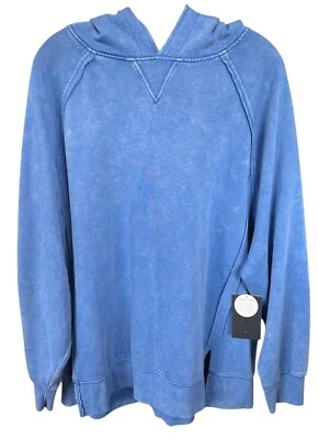 Sudadera con capucha para mujer Danskin costera polar tinte talla grande L azul Pacífico Foto 1 de 4