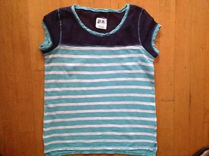 Aeropostale P.S.Girls T - Shirt Light Blue Size Large / 12 with Fishnet / Mesh  - Picture 1 of 8