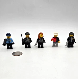 LEGO CITY Police Cops Law Minifigure Lot x5 Male Female w/ Accessories -  Town - Picture 1 of 4