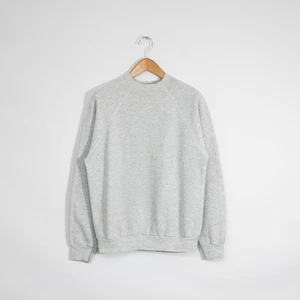 Vintage 80s Tultex Blank Sweatshirt Mens XL - Gray Raglan Distressed Sweatshirt - Picture 1 of 11