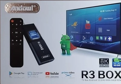 Tv Stick Android 10.0 8K 4G/64G Telecomando HD Mini Box Smart TV R3 Box - Immagine 1 di 3