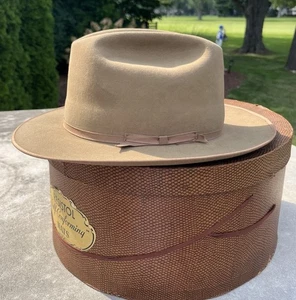 Rara Fedora in feltro di pelliccia stile Western Open Road XX taglia 7,5 7 1/2 Resistol con scatola - Foto 1 di 23