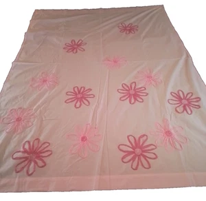 Par de cortinas Land of Nod de algodón rosa bolsillo de poses florales decoración de habitación para niñas - Imagen 1 de 11