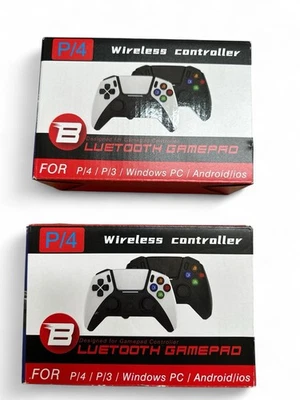 Lote de 2 Controladores Inalámbricos Bluetooth Gamepad Controlador DualShock PS3 PS4 PC Foto 1 de 4