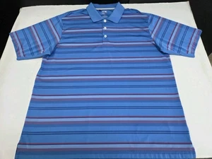 Camisa Polo Adidas Golf Para Hombres ClimaCool Azul Rayas Manga Corta Talla XL #7578 - Imagen 1 de 11