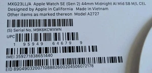 Apple Watch SE 2ª Generación A2727 44mm Celular + GPS Aluminio Medianoche - Nuevo - Imagen 1 de 6