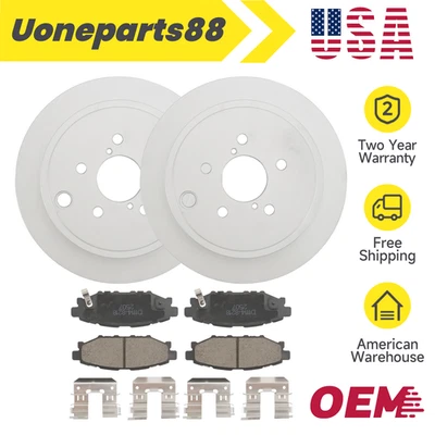 11.26'' Rear Disc Rotors Ceramic Brake Pads for 2010-2013 Subaru Legacy Outback - Imagem 1 de 4