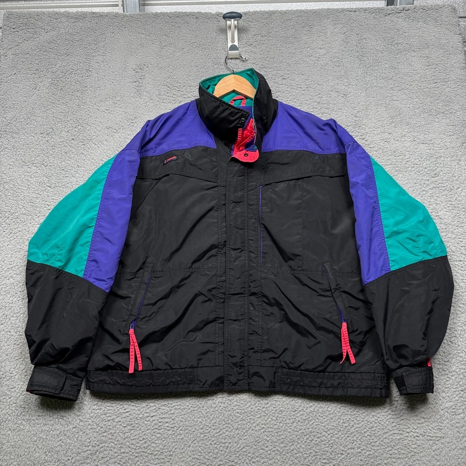 Chaqueta De Colección Años 90 Columbia Manga Radial Para Hombre XL Colorida Años 80 Esquí Cremallera Completa Foto 1 de 4