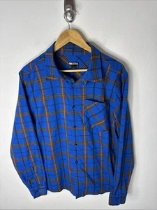 Outdoor Research OR Flannel Button Up Shirt Blue Orange Plaid Long Sleeve Men L - Picture 1 of 8