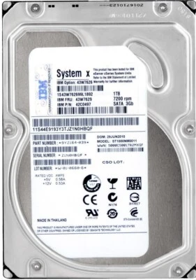 Hard Drive IBM 43W7629 42C0497 ST1000NM0011 1TB 7200U/Min 64MB SATA III 3.5 " - Image 1 of 3