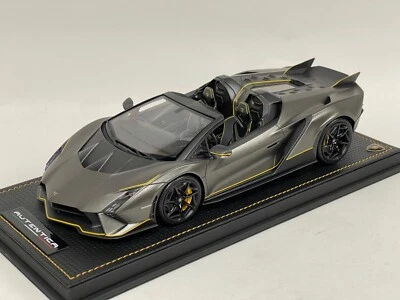 1/18 MR Collection Lamborghini Auténtico En Gris Mate Base De Cuero LAMBO060 - Imagen 1 de 4