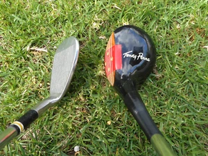 Classic TONY PENNA Combo: Persimmon 4W & #10 Pin Jammer Wedge Steel, VERY Nice! - Picture 1 of 10
