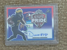 2023 Leaf Metal Draft State Pride XRC Auto RWB Mojo 1/1 Donovan Edwards Michigan