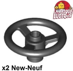 LEGO Technic 2x Lenkrad Lenkung Lenk- Wheel Small 3 Schwarz/Schwarz 2819 Neu - Bild 1 von 1