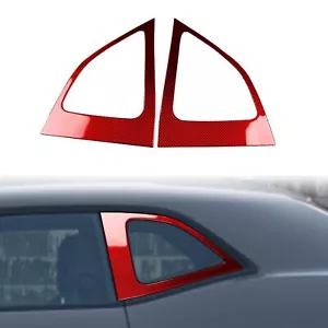 Rear Triangular Window Frame Trim 2X For Dodge Challenger Vinyl Red Carbon Fiber - Picture 1 of 8
