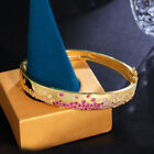 New Arrival Women Yellow Gold Plated Cubic Zircon Wedding Party Bangle Bracelet