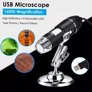 Mini USB Digital Mikroskop Lupe 1600X HD Microscope Kamera 8 LED für Handy PC DE - Bild 1 von 16