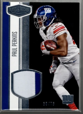 B3196- 2016 Panini Plates and Patches Rookie patches #30 Paul Perkins Jersey /75 - Image 1 of 2