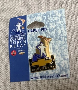 Chevrolet Salt Lake 2002 Antorcha Olímpica Relé Sombrero Solapa Pinback Nuevo en Tarjeta - Imagen 1 de 3