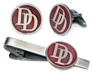 Daredevil Cufflinks, Marvel Tie Clip Defenders Dare Devil Comic Book Cuff Links - Picture 1 of 4