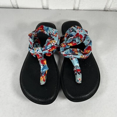 Sandalias chanclas Sanuk Yoga Mat para mujer 6 patrón floral Foto 1 de 4