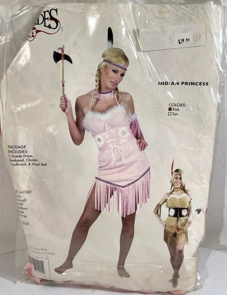 Disfraz de princesa india adulta dama gamuza mediana nativa americana Halloween Nuevo de Lote Antiguo Foto 1 de 4