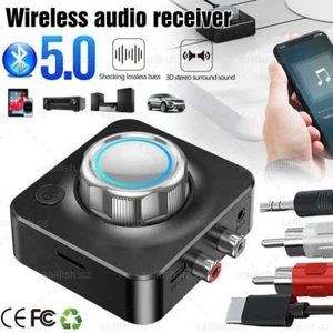 3.5MM Audio Bluetooth 5.0 Receiver Audio Stereo Adapter AUX RCA Wireless Adapter - Picture 1 of 12