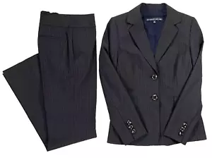 Tuta donna Antonio Melani 2 pezzi pantaloni gessato nero e antracite - taglia 6/8 - Foto 1 di 23