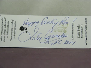 signed by author Julie E. Czerneda, promo bookmark for DAW book A Play of Shadow - Picture 1 of 3