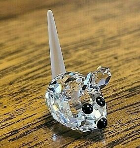 Swarovski Crystal (1) Tiny Baby Field Mouse Figurine, w/ a Frosted Tail, & Logo
