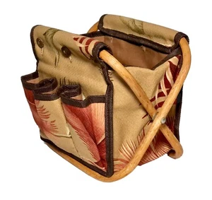 Regency Creations Bambusrahmen Picknick Caddy Serviette Utensilien Halter Tropisch Vintage - Bild 1 von 9