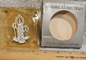 Vela de Navidad vintage con adorno de vidrio Corning en caja - Imagen 1 de 6