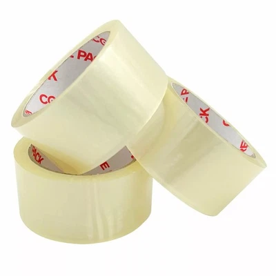 6 ROLLS CLEAR TAPE PARCEL STRONG 48MM X 50M BOX SEALING SELLOTAPE PACKAGING - Image 1 of 4