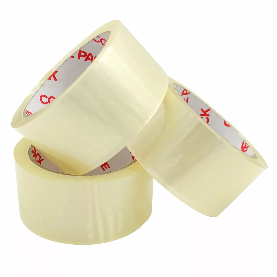 6 ROLLS CLEAR TAPE PARCEL STRONG 48MM X 50M BOX SEALING SELLOTAPE PACKAGING - Image 1 of 4