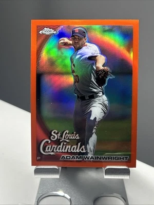 2010 Topps Chrome Orange Refractor 43 Adam Wainwright  Cardinals n1116 - Image 1 of 2