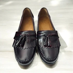GH Bass & Co. Mens 12 EE Weejuns Shoes USA Jeremy Tassel Loafers Oxblood - Picture 1 of 6