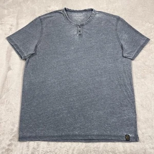 Camisa Lucky Brand Para Hombres XL Azul Gris Henley Desteñido Lavado Venecia Burnout Tejida Suave - Imagen 1 de 10