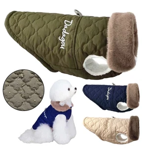Invierno Mascota Perro Ropa Chaqueta Cálida Vellón Cachorro Mascota Chaleco Impermeable Cuello de Piel - Imagen 1 de 21