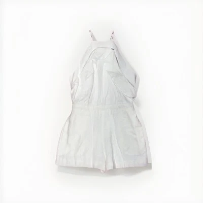 Romper Karina Grimaldi linho branco tamanho XS - Imagem 1 de 4