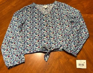 Girls Falls Creek Print Long Sleeve Button And Tie Shirt NWT Size 14-16 - Picture 1 of 8