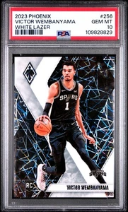 2023-24 Panini Phoenix Victor Wembanyama #256 Rookie White Lazer /150 PSA 10 - Bild 1 von 2
