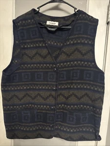 Tribal Sportswear Wool Blend Vest Button Up Aztec Southwestern Size L - Picture 1 of 8