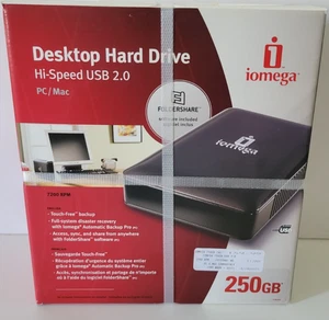 Hard Drive iomega Black Desktop 250GB USB 2.0 3.5" External NEW - Picture 1 of 8