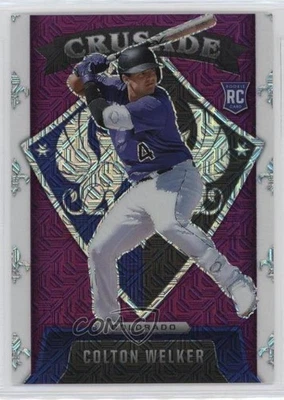 2022 Panini Chronicles Crusade Purple Mojo Prizm /99 Colton Welker #14 Rookie RC - Image 1 of 2