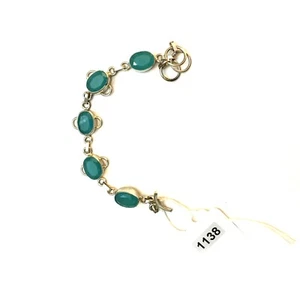 Aqua Chalzedon Edelstein versilbert Schmuck Armband 6"-7" - 1138 - Bild 1 von 2