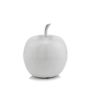 6 White Aluminum Decorative Apple Tabletop Sculpture - Picture 1 of 4