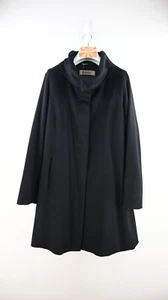 Marina Rinaldi button down collar 100% wool long jacket in black size 23/UK14 - Picture 1 of 13