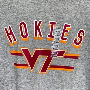 Virginia Tech Hokies Short Sleeve T-Shirt Size 2XL Gray - Picture 1 of 4
